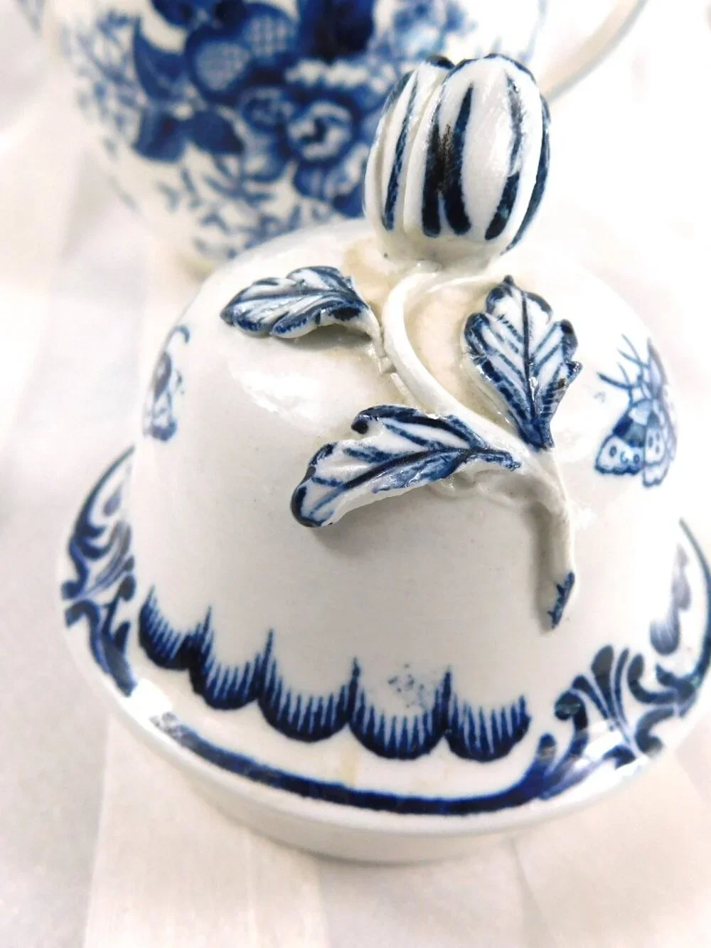 White and Blue Teapot in Blue Sprays  # 27091